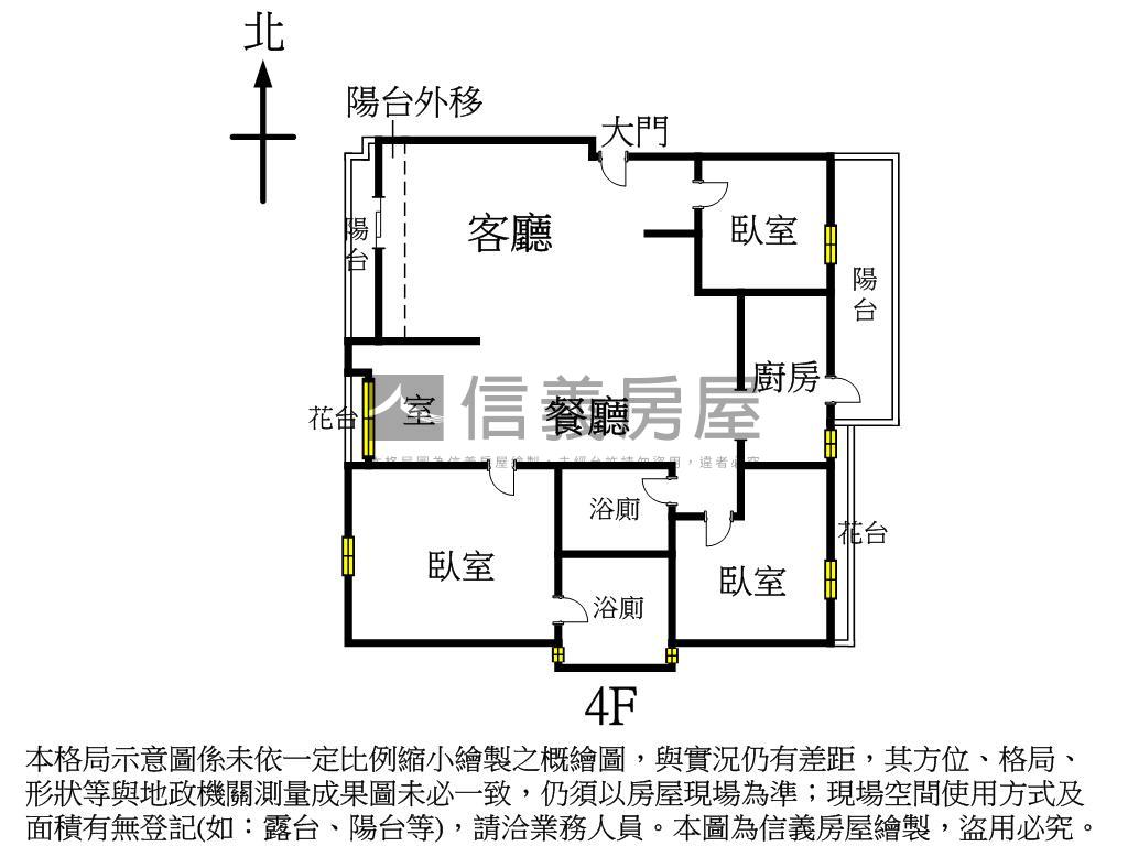 向上市場三房平車房屋室內格局與周邊環境