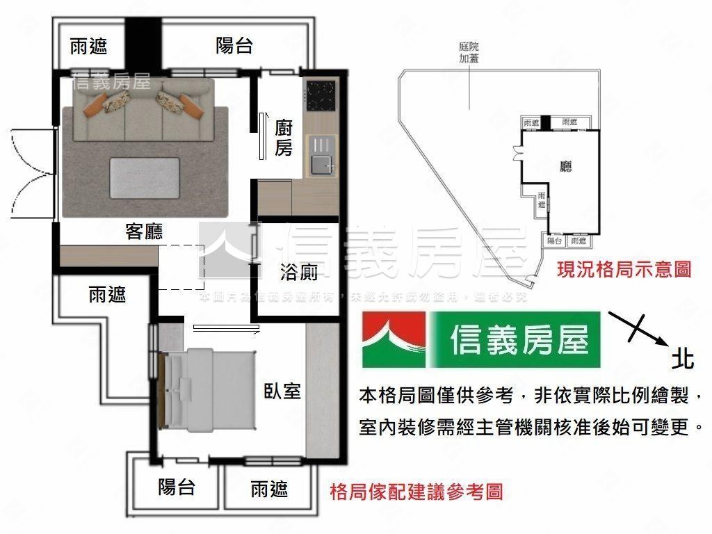 政大一樓綠意庭院戶＋車位房屋室內格局與周邊環境