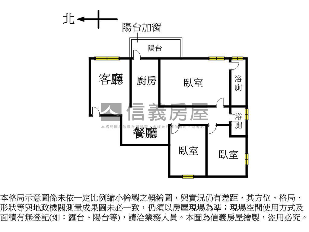 雙衛浴開窗三房平車房屋室內格局與周邊環境
