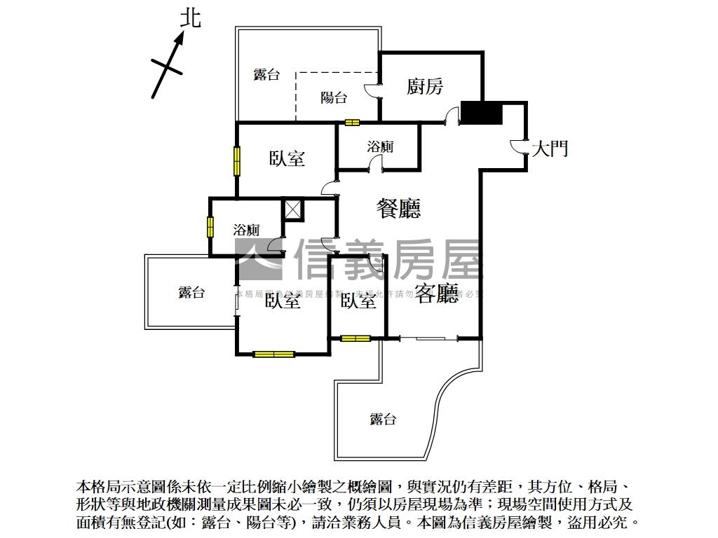 涵翠。綠蔭露臺。三房房屋室內格局與周邊環境
