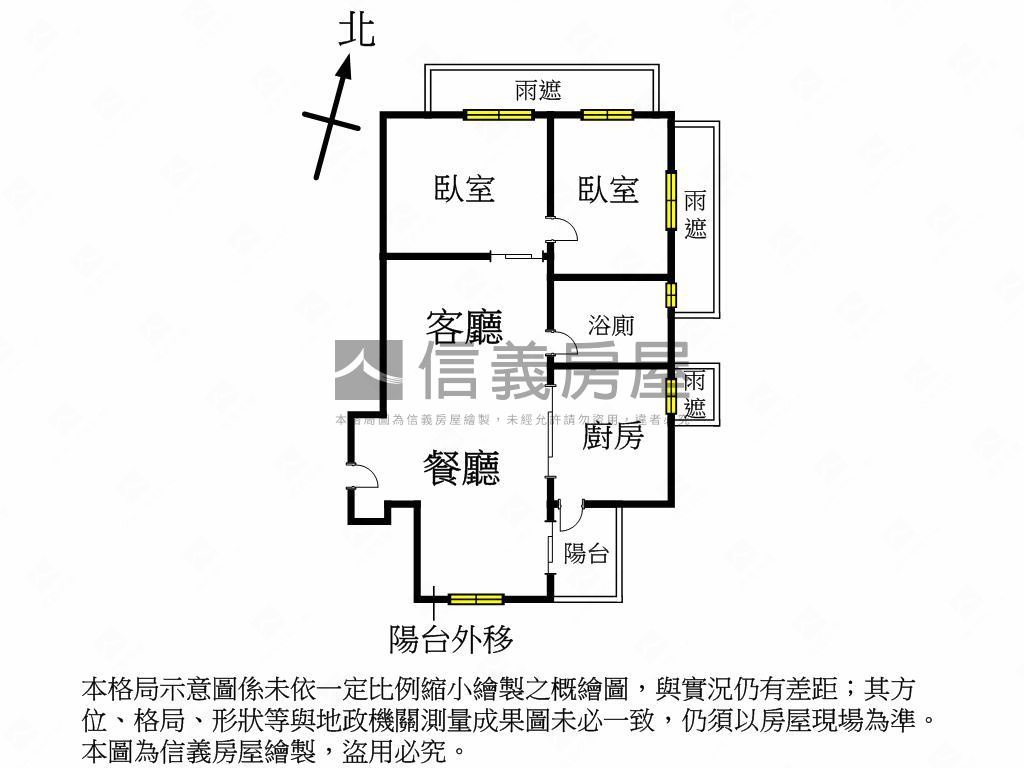 雙捷、邊間兩房衛浴開窗房屋室內格局與周邊環境