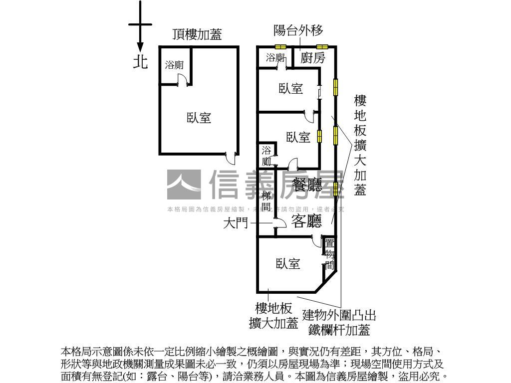 中山北邊間公寓頂加房屋室內格局與周邊環境