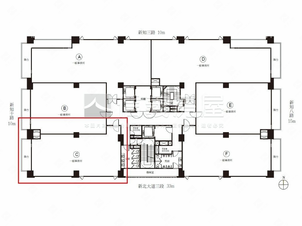中悦寰宇一號頂辦公園邊間房屋室內格局與周邊環境