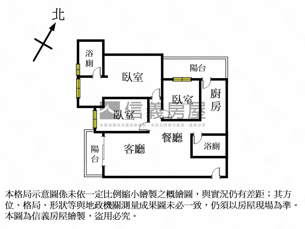 市政御璽全新高樓層美三房房屋室內格局與周邊環境