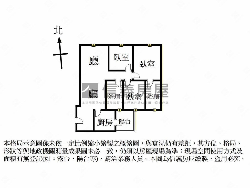 國門巨星三房全室開窗房屋室內格局與周邊環境