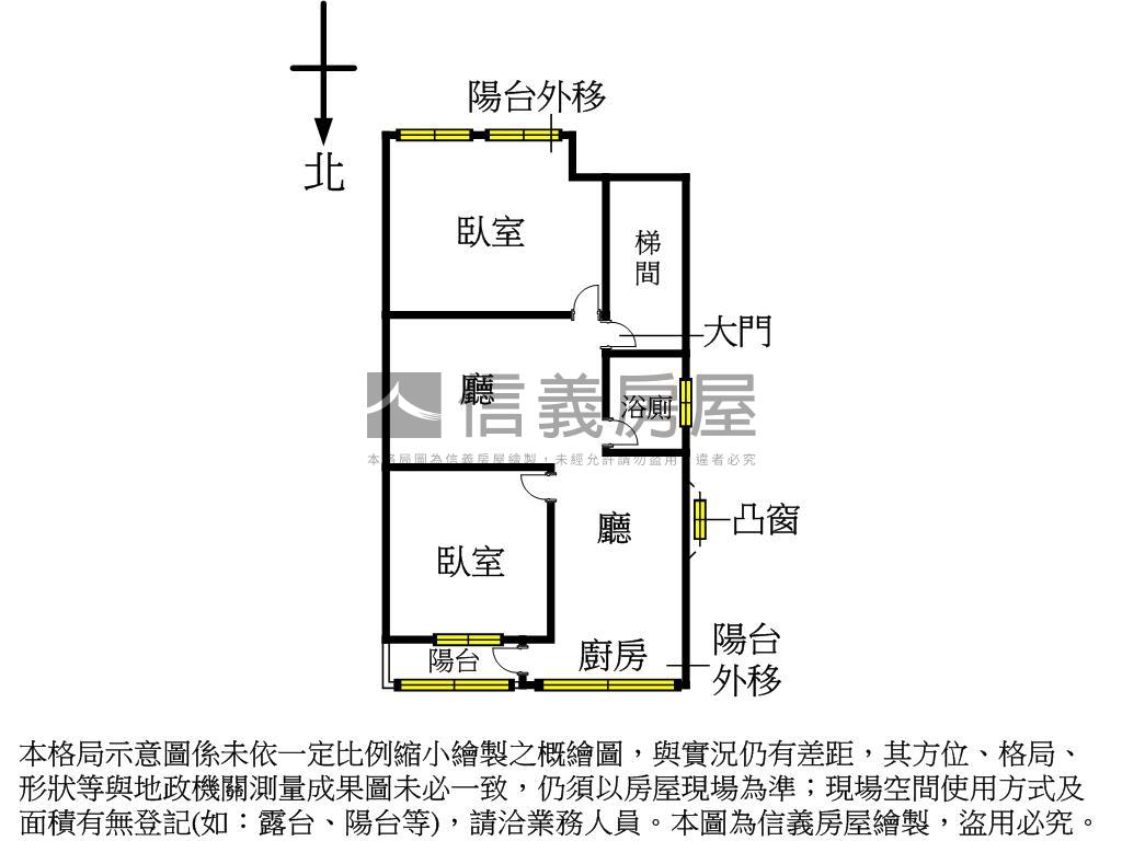 一層一戶公寓二樓房屋室內格局與周邊環境