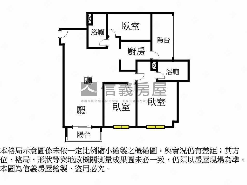全新高鐵朝南邊間視野三房房屋室內格局與周邊環境