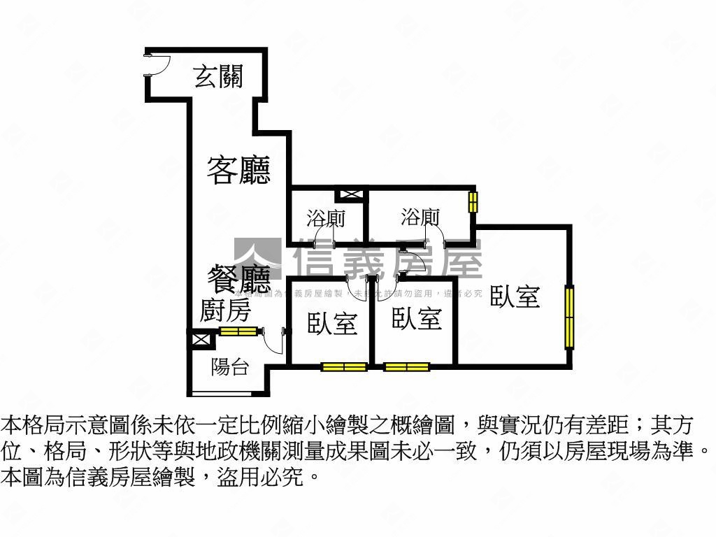 市政新鋭優選朝南邊間３房房屋室內格局與周邊環境