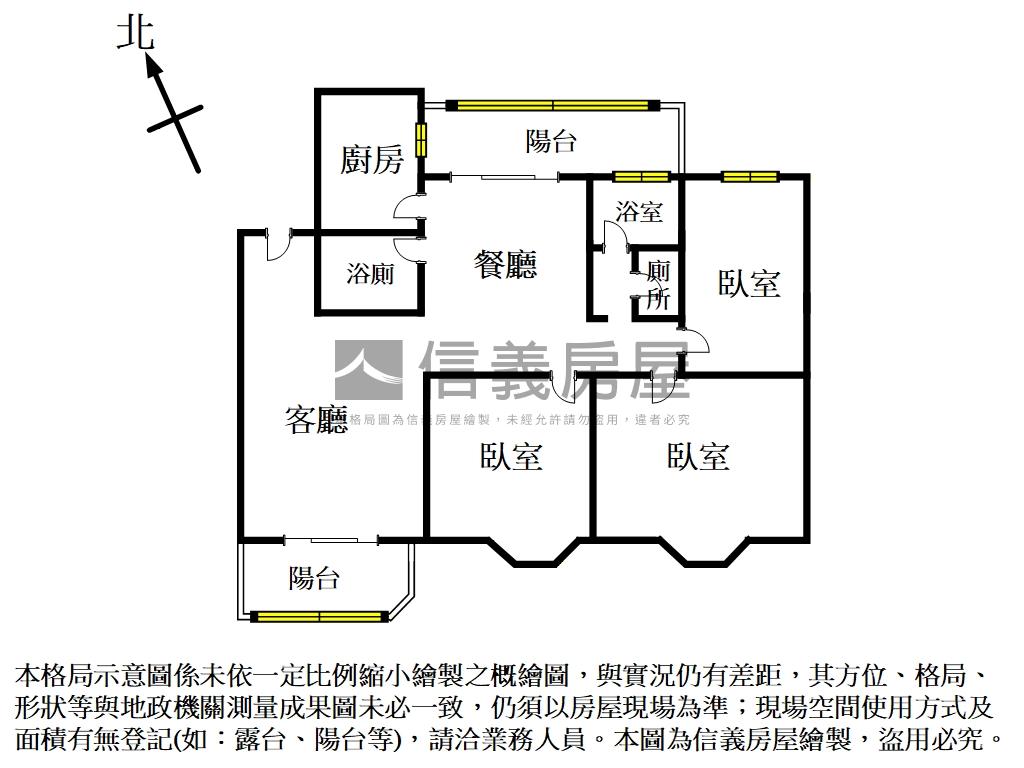 貓纜美景電梯三房房屋室內格局與周邊環境