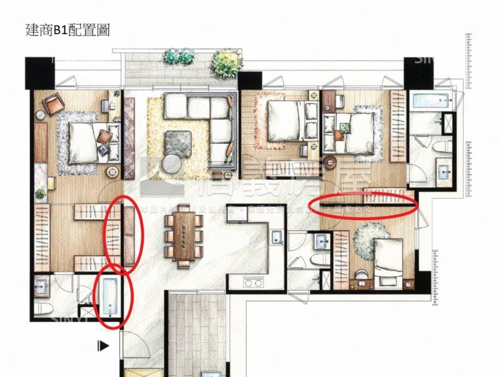 元利森活莊園９Ｆ面山景房屋室內格局與周邊環境