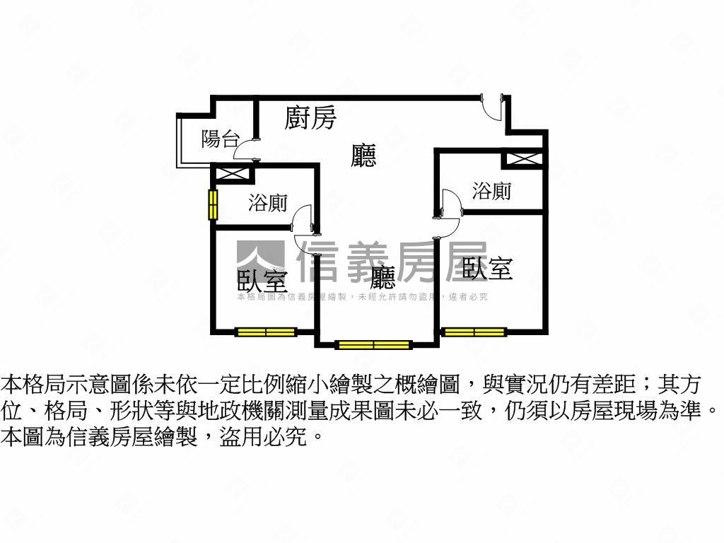 鼎實唯我兩房兩衛浴房屋室內格局與周邊環境