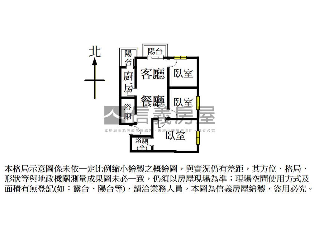 採光通風高坪效三房車位房屋室內格局與周邊環境
