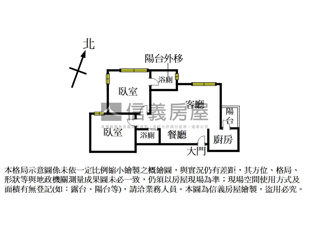 玖宜美學綠景電梯兩房房屋室內格局與周邊環境