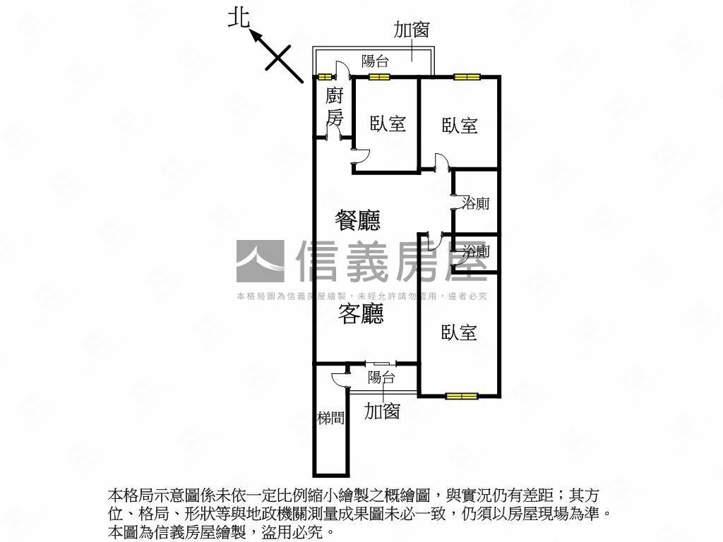 二樓邊間方正公寓房屋室內格局與周邊環境