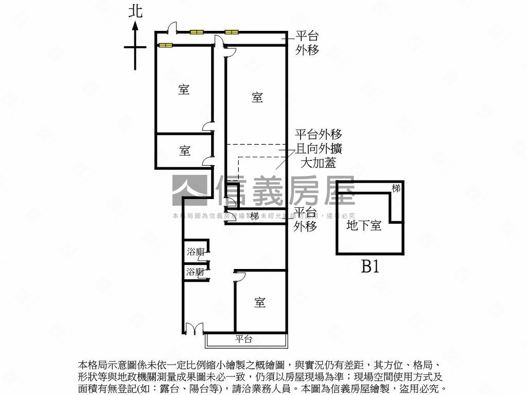 信義區稀有雙併店面房屋室內格局與周邊環境